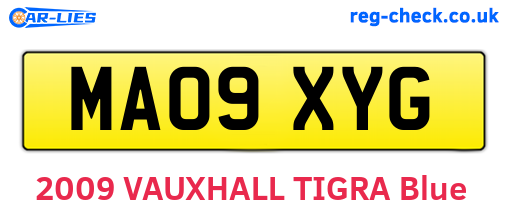 MA09XYG are the vehicle registration plates.