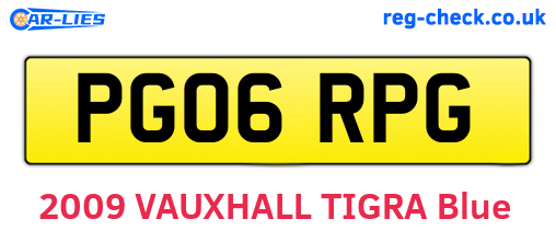 PG06RPG are the vehicle registration plates.