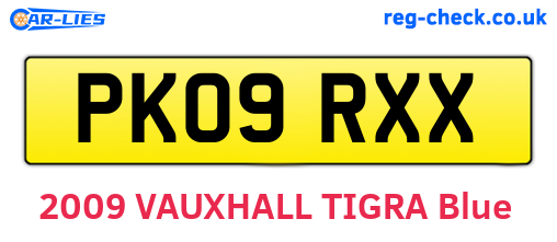 PK09RXX are the vehicle registration plates.