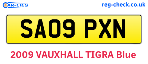 SA09PXN are the vehicle registration plates.