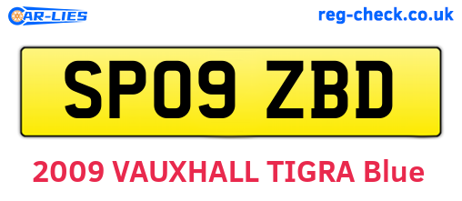 SP09ZBD are the vehicle registration plates.