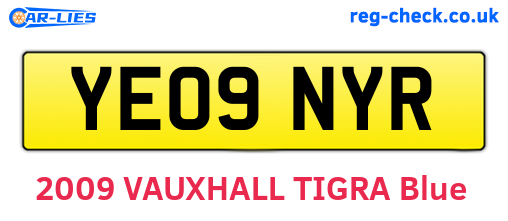 YE09NYR are the vehicle registration plates.