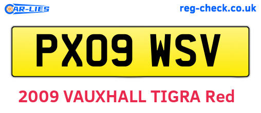 PX09WSV are the vehicle registration plates.