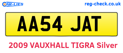 AA54JAT are the vehicle registration plates.
