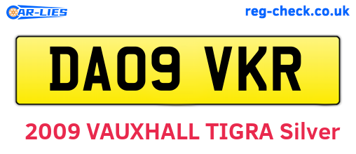 DA09VKR are the vehicle registration plates.