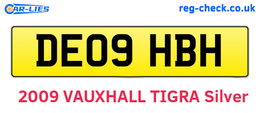DE09HBH are the vehicle registration plates.