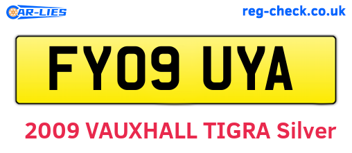 FY09UYA are the vehicle registration plates.