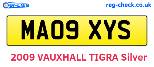 MA09XYS are the vehicle registration plates.