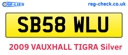 SB58WLU are the vehicle registration plates.
