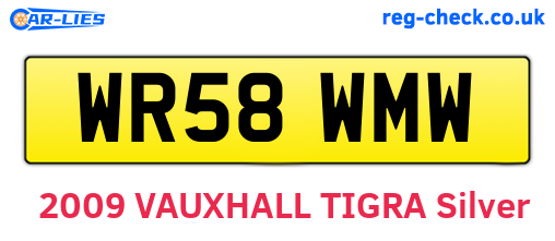 WR58WMW are the vehicle registration plates.
