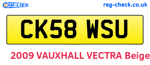 CK58WSU are the vehicle registration plates.