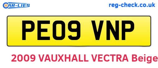 PE09VNP are the vehicle registration plates.