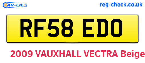 RF58EDO are the vehicle registration plates.