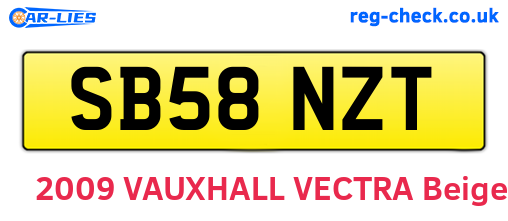 SB58NZT are the vehicle registration plates.