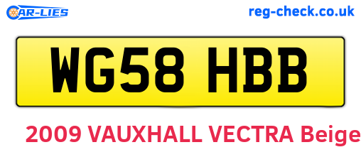 WG58HBB are the vehicle registration plates.