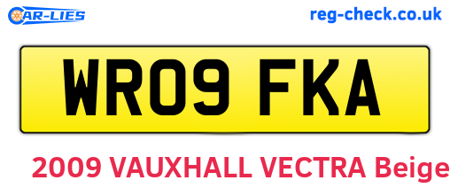 WR09FKA are the vehicle registration plates.