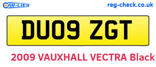 DU09ZGT are the vehicle registration plates.