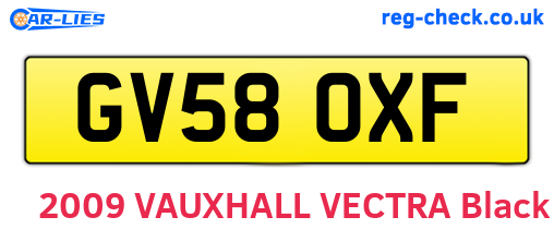 GV58OXF are the vehicle registration plates.