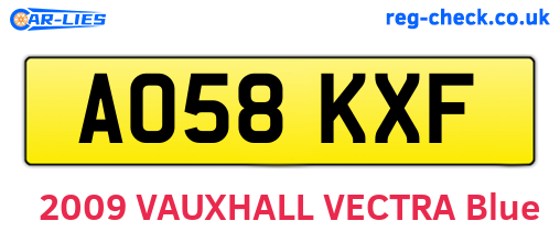 AO58KXF are the vehicle registration plates.