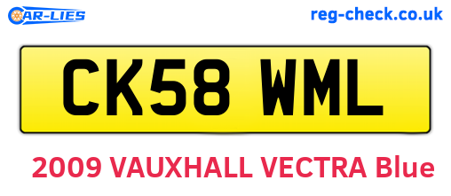 CK58WML are the vehicle registration plates.
