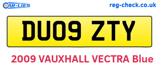 DU09ZTY are the vehicle registration plates.