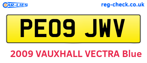 PE09JWV are the vehicle registration plates.