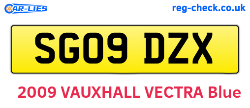 SG09DZX are the vehicle registration plates.