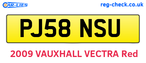 PJ58NSU are the vehicle registration plates.