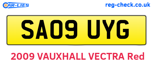 SA09UYG are the vehicle registration plates.