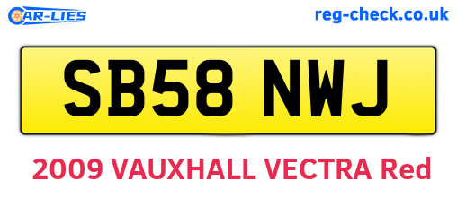 SB58NWJ are the vehicle registration plates.