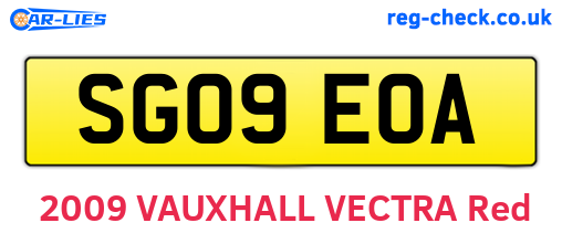 SG09EOA are the vehicle registration plates.