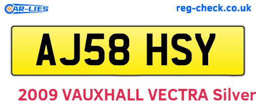 AJ58HSY are the vehicle registration plates.