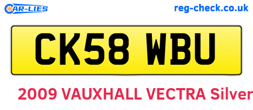 CK58WBU are the vehicle registration plates.