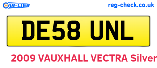 DE58UNL are the vehicle registration plates.