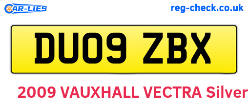 DU09ZBX are the vehicle registration plates.