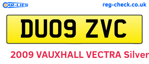 DU09ZVC are the vehicle registration plates.