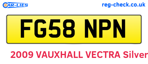 FG58NPN are the vehicle registration plates.