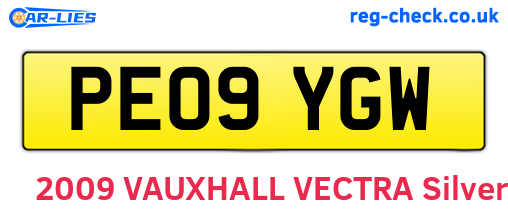 PE09YGW are the vehicle registration plates.