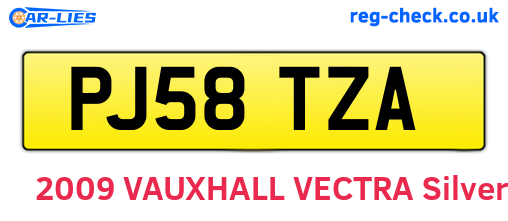 PJ58TZA are the vehicle registration plates.