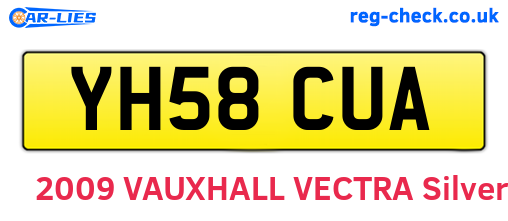 YH58CUA are the vehicle registration plates.