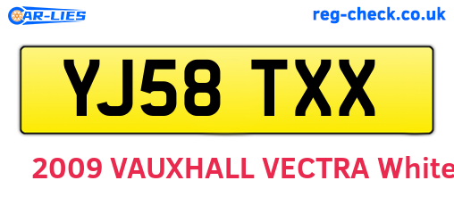 YJ58TXX are the vehicle registration plates.