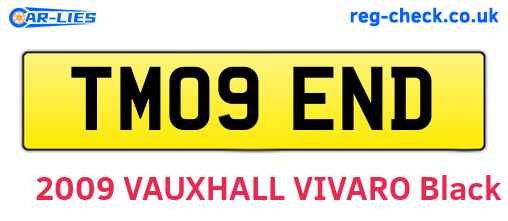 TM09END are the vehicle registration plates.