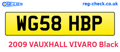 WG58HBP are the vehicle registration plates.
