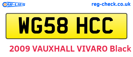 WG58HCC are the vehicle registration plates.