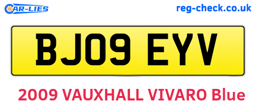 BJ09EYV are the vehicle registration plates.