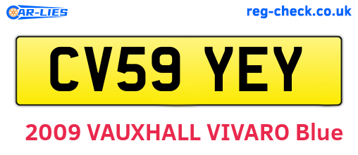 CV59YEY are the vehicle registration plates.