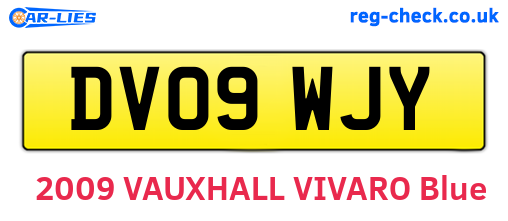 DV09WJY are the vehicle registration plates.