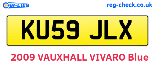 KU59JLX are the vehicle registration plates.
