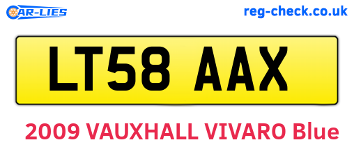 LT58AAX are the vehicle registration plates.