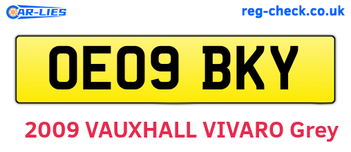 OE09BKY are the vehicle registration plates.